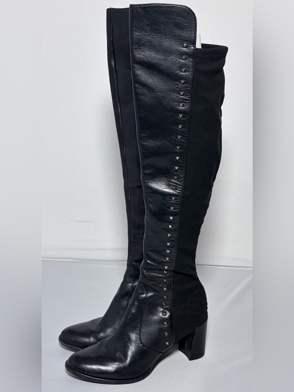 Marc Fisher Lapture Studded Over-the-Knee Boots Women's 6.5 Black Grunge Gothic